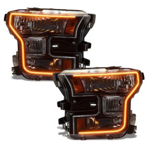 Ford F-150 Headlight Assemblies - ORACLE Lighting - Dynamic RGB+A, Black Edition - Black - `15-`17